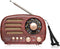 Portable Vintage Radio Bluetooth Speaker, FM/AM/SW Classic Style, Rechargeable Battery Powered & USB Charging