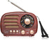 Portable Vintage Radio Bluetooth Speaker, FM/AM/SW Classic Style, Rechargeable Battery Powered & USB Charging