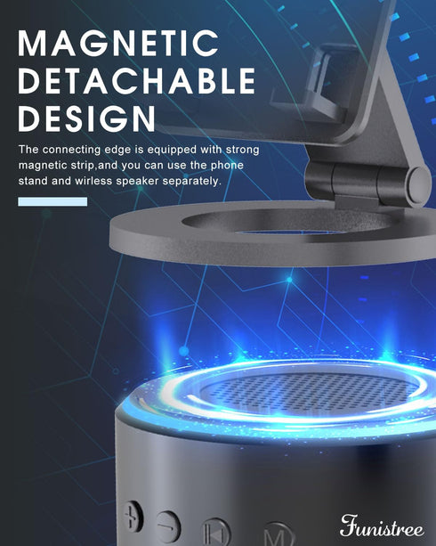Detachable Cell Phone Stand with Wireless Bluetooth Speaker, Gifts for Men Dad Husband Birthday from Daughter Son Wife, White Noise Sound Machine, Anniversary Him Gifts, Tech Gadgets for Fathers