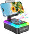 Kingamei 3-in-1 Cell Phone Stand with Bluetooth 5.3 Speaker, RGB Colorful Light Desk