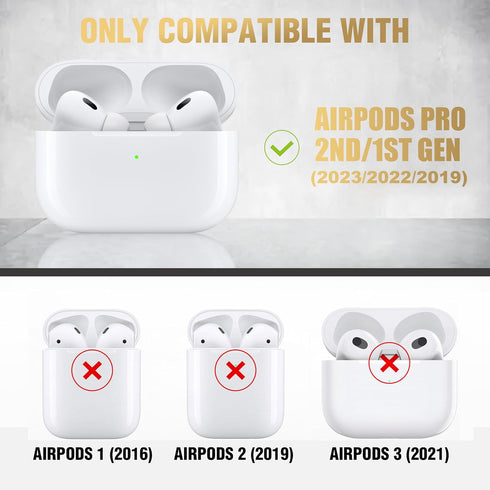Valkit Compatible Airpods Pro 2nd/1st Generation Case Cover with Cleaner Kit, Military AirPod Pro 2 Case with Lock & Lanyard Cool Shockproof Protective Case for Airpod Pro Gen 2nd/1st(2023/2022/2019)