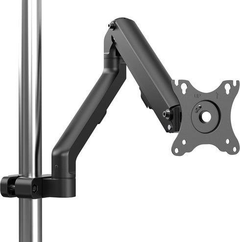 Height Adjustable Pole Mount Monitor Arm for 17"-27" Screens, VESA 75x75 and 100x100, Holds up to 15.4 lbs