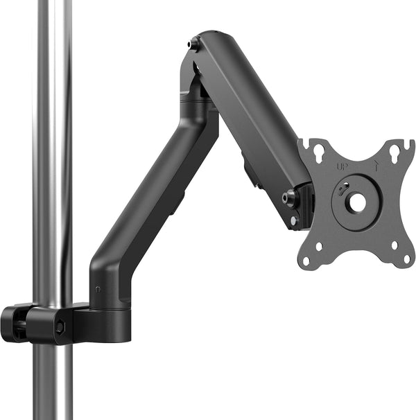 Height Adjustable Pole Mount Monitor Arm for 17"-27" Screens, VESA 75x75 and 100x100, Holds up to 15.4 lbs