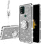 for Moto G Stylus 5G Case (2021), Cute Luxury Glitter Silicone TPU Phone Case with Kickstand, Silver
