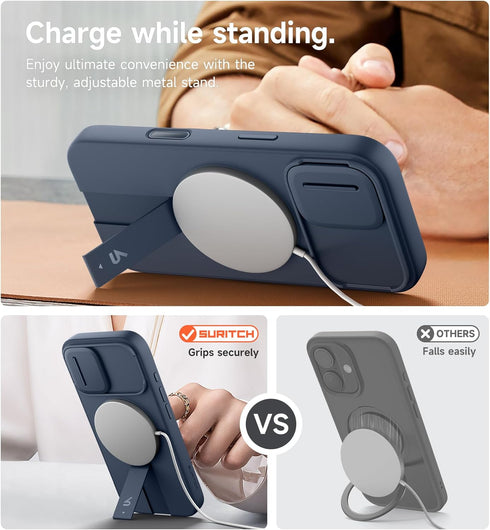 SURITCH 17 6.3 Inch, for iPhone Case with Camera Control Cover, Camera Slide Cover and Adjustable Kickstand, Compatible