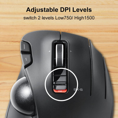 ELECOM EX-G Trackball Mouse, 2.4GHz USB Wireless, Ergonomic Design, 6 Programmable Buttons for Laptop PC