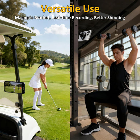 Falafa 2-Pack 360 12-17 Magnetic Phone Holder for Golf Cart, Rotatable Gym Magnetic Phone Holder,Alloy Base & Ball