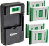 Kastar 4-Pack BL-5B Battery and Smart LCD Charger for VJIANGER 4K Mini Digital Camera and More