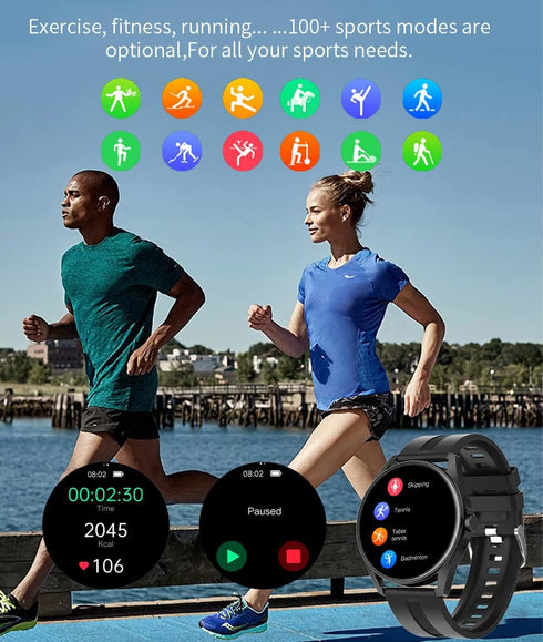 Smart Watches for Men Women - Bluetooth Call, Fitness Tracker with Heart Rate Monitor for Android iOS
