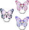 Cobee 3 Pcs Butterfly Cell Phone Ring Stand Holder, Cute Pattern Painted Metal Kickstand, 360°Rotation, Blue, Purple,