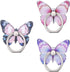 Cobee 3 Pcs Butterfly Cell Phone Ring Stand Holder, Cute Pattern Painted Metal Kickstand, 360°Rotation, Blue, Purple,