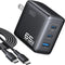 INIU 65W USB C Charger Block, 3-Port GaN Fast Charging Adapter with 100W