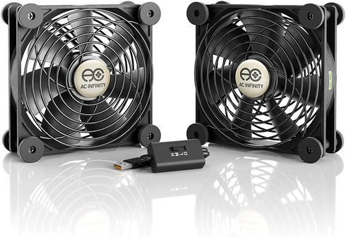 AC Infinity MULTIFAN S7, Quiet Dual 120mm USB Fan, UL-Certified for Receiver
