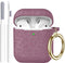 Leopard Engraved Skin Cover for AirPods Case & 2nd Generation, Soft Silicone Full Protection, Smoke Violet