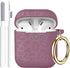 Leopard Engraved Skin Cover for AirPods Case & 2nd Generation, Soft Silicone Full Protection, Smoke Violet