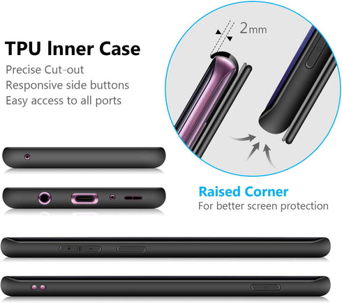 OCASE Leather Flip Case for Samsung Galaxy S9 Plus - Wallet Case with Card Slot, Kickstand, Magnetic Closure (Black)