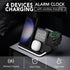 4 in 1 Wireless Charger with Alarm Clock, Compatible for Galaxy S24/Ultra/S24+/S23/Note 20/Z Flip 6/5, Galaxy Watch