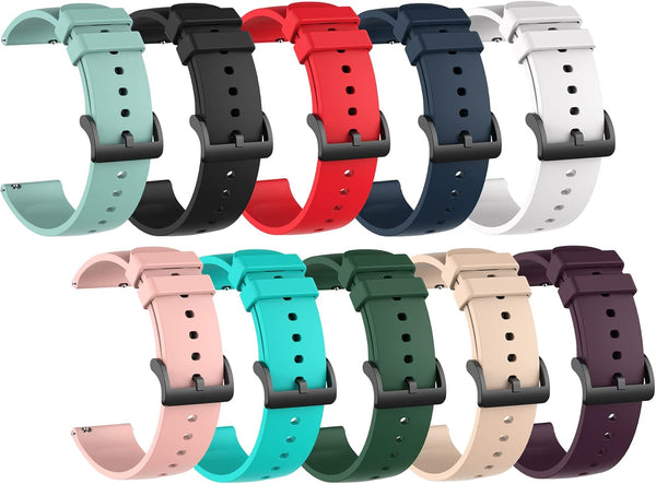 6-Pack Bands for WZWNEER Y20GT Smartwatch - Replacement Silicone Straps, No Fading Sport Wristbands