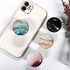 Expandible Collapsible Clear Crystal Glitter Mobile Phone Grip Stand Holder for Smartphones & Tablets (Aqua Blue Rose