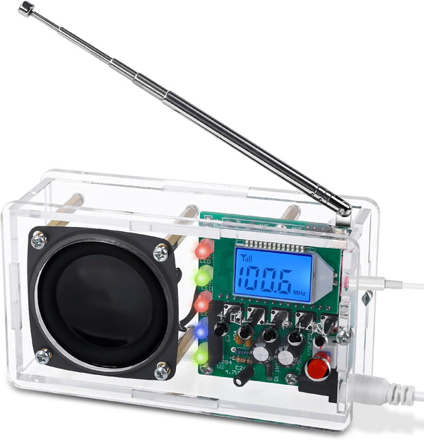 IS ICSTATION FM Radio Soldering Kit, DIY Radio Kit with LED Flashing Lights