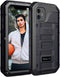 Mitywah Waterproof Case for iPhone 11, Heavy Duty Metal Full Body Protective Case, Shockproof Rugged Defender, Black