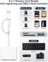 AkHolz 3 SD Card Reader for iPhone iPad Built-in Lightening & USB-C Dual Connectors Card Adapter with SD MicroSD USB-A