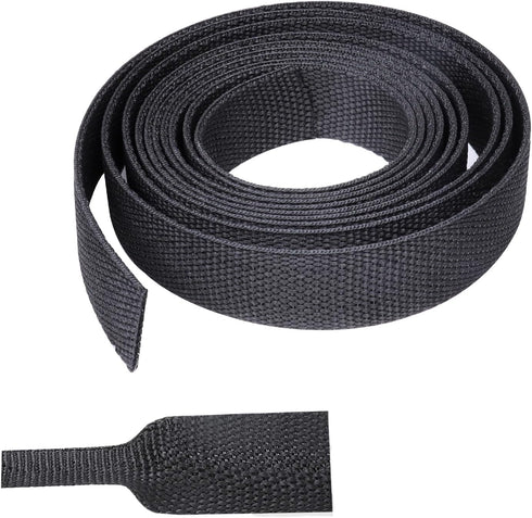 BuyUneed Braided Sleeving Heat Shrinkable Fabric 2:1 Ratio- Abrasion Protection Flexibility Wiring Harness