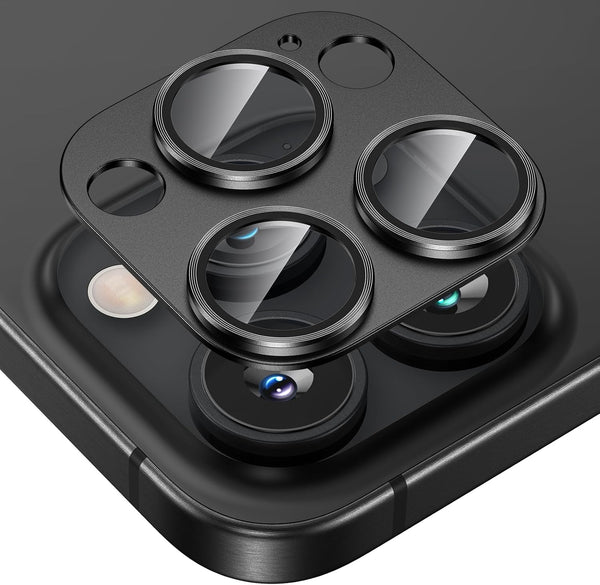 Tensea Camera Lens Protector for iPhone 15 Pro/iPhone 15 Pro Max, Metal Aluminum Alloy Tempered Glass Cover, Case