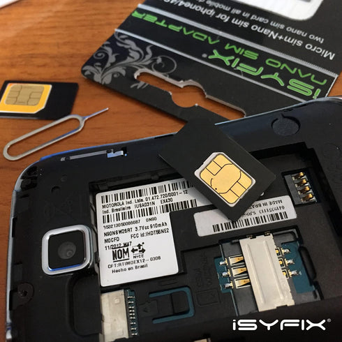 iSYFIX 4 1 Sim Card Adapter Nano Micro - Standard in Converter Kit with Steel Tray Eject Pin