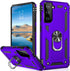 IKAZZ Military Grade Shockproof Case for Galaxy S21, Heavy Duty with Magnetic Kickstand, Purple