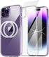 AICase Clear Case for iPhone 14 Pro with Screen Protector and MagSafe Ring/MagSafe Sticker, Transparent Slim Shockproof