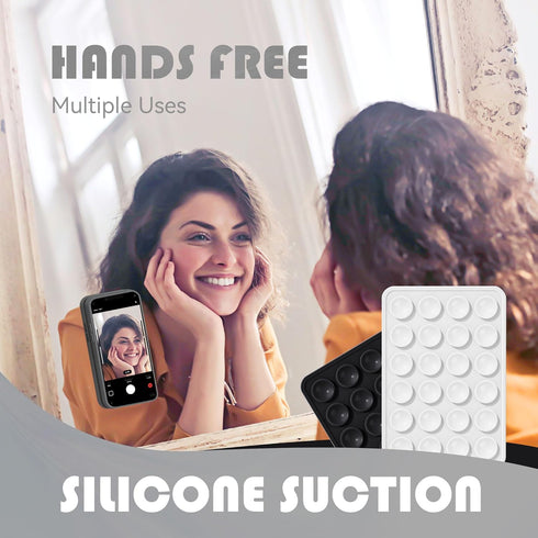 Silicone Phone Sticky Grip, Suction Phone Case Mount for iPhone and Android, Hands-Free Sticky Grip for Selfies and
