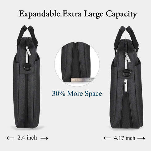 Voova 16 15.6 15 Inch Laptop Bag Case, Expandable Computer Shoulder Messenger Bag Waterproof Carrying Case with Tablet
