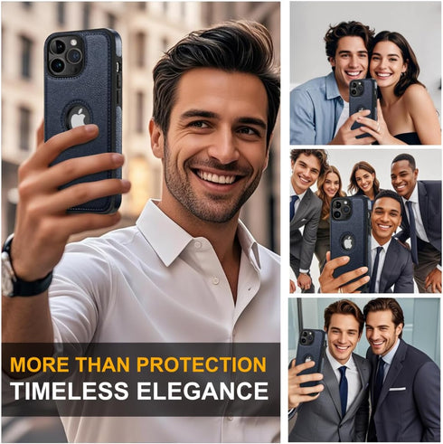 Classy Design Luxury Leather Phone Case for iPhone 12 Pro Max - Non-Slip Grip Full Body Ultra Slim Protective Case