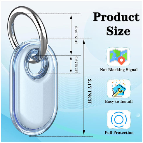 2 Pack Waterproof Compatible with Samsung Galaxy SmartTag2 Holder, TPU GPS Tracker Protective Case for Samsung Tag 2 with Keychain, Anti-Scratch Samsung Smart Tag 2 Case (Black Blue)