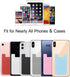 SS Phone Wallet Stick On - 2 Pocket Sleeve Adhesive Card Holder for iPhone, Samsung, Most Smartphones - 6 Pack