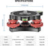 Tripod Head Leveling Base Camera Leveler, Aluminum Alloy 3 Axis Tri Wheel Head with +/-5 Degree Adjustment