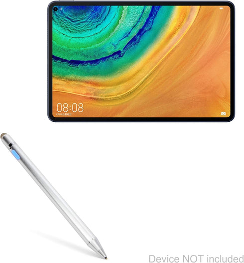 BoxWave Stylus Pen Compatible with Huawei MatePad Pro - AccuPoint Active Stylus with Ultra Fine Tip - Metallic Silver