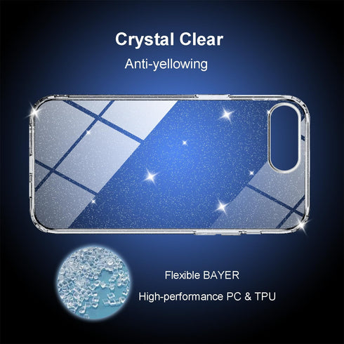 TENOC Phone Case for iPhone 6 Plus & 6s Plus, Glitter Clear Sparkling Protective Bumper Cover for Girls Women