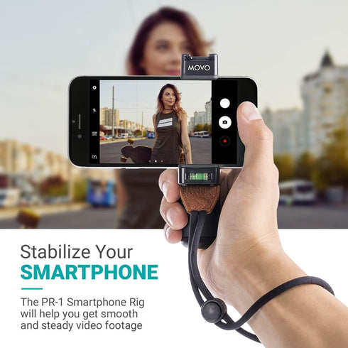 Movo Smartphone Vlogging Kit - Shotgun Microphone, Grip Handle, Wrist Strap for iPhone and Android for TIK Tok