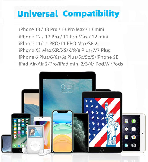 Lightning to 3.5mm Audio Cable for iPhone 13/12/11/XR/XS/X/8/7/6 Plus/SE 2 & iPad - Compatible Audio Solution