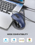 TECKNET USB Wired Mouse, 3600DPI Corded Computer Mouse with 4 Adjustable Levels, 6-Button Ergonomic Mice for Home and