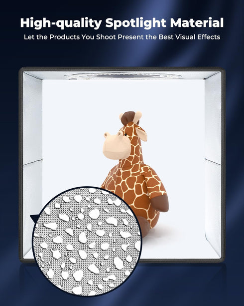 MUNBYN Light Box Photography Kit, Portable 12"x12" Studio with 120 LED Lights & 6 Backdrops