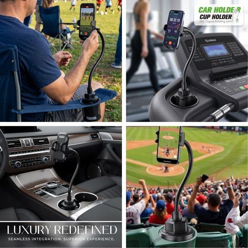 Esoulk 11 Car Cup Phone Holder, Car Phone Holder Cup Holder with Long Arm, Goose Neck Cupholder Phone Holder