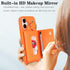 DEYHU 16 6.1 inch for iPhone Case with Card Holder and Strap for Women,Crossbody Lanyard, Make Up Mirror,Ring