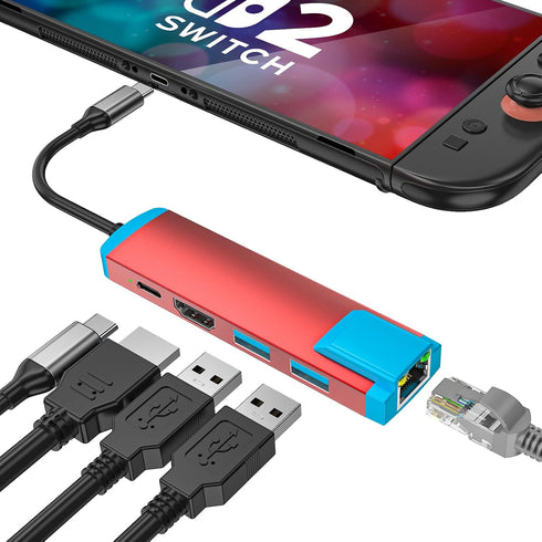 LA NREUCETS USB C to HDMI Adapter for Switch 2,USB C Docking Station with