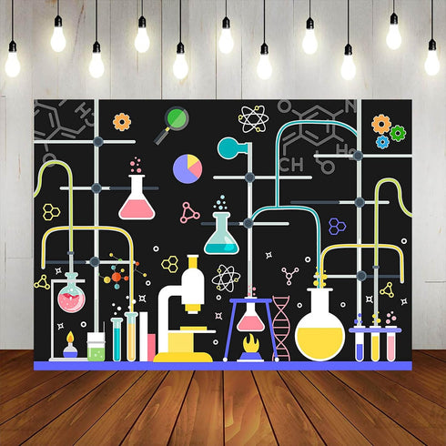 Chemical Science Birthday Party Backdrop 7x5ft for Kids Chemistry Lab Decorations