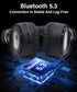 On-Ear Headphones Wireless Bluetooth, Lightweight Foldable Design, 20H Playtime, Built-in HD Mic, Black