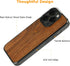 molzar Grip Series Magnetic Case for iPhone 15 Pro | Black/Walnut Wood | Built-in Magnet Ring | MagSafe Compatible