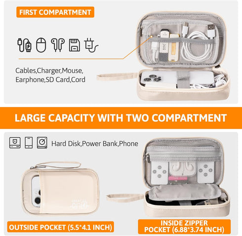 OrgaWise Electronics Organizer, Waterproof Bag for Travel, Electronic Accessories Storage Case for Phones, Cables,